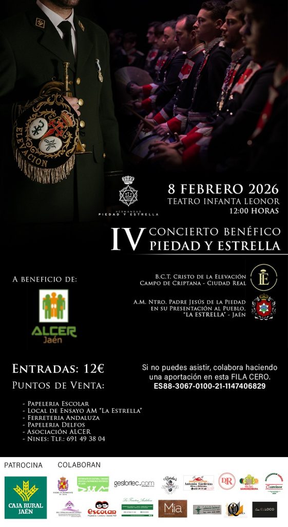 Jaén prepara el IV Concierto Solidario Piedad y Estrella con dos formaciones musicales de referencia